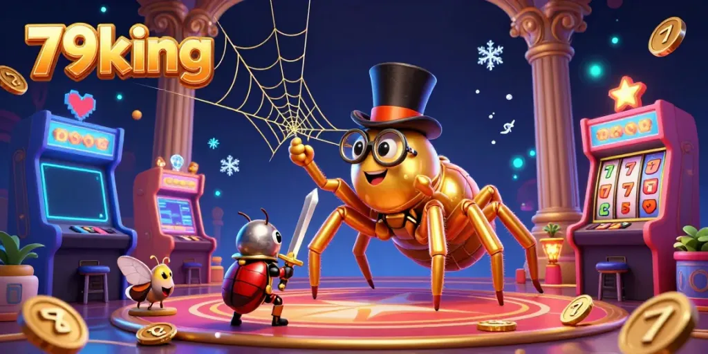 Experience the excitement of 79king in a vibrant casino scene with unique characters and gaming elements.