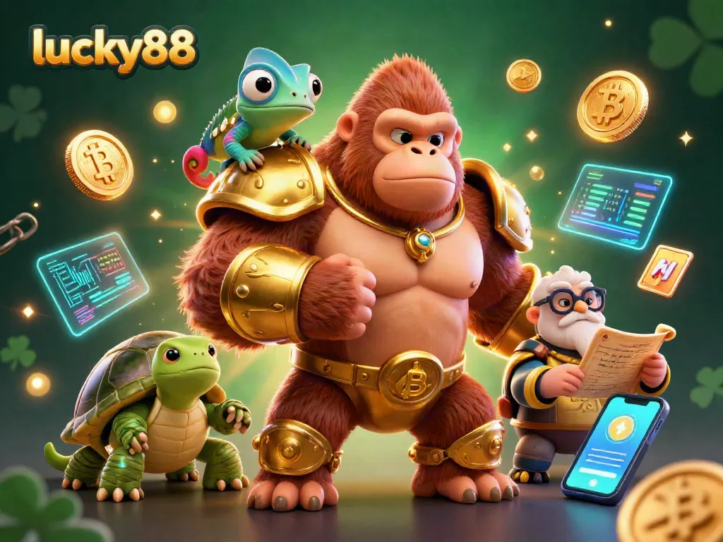Experience the thrilling world of lucky88 with a powerful gorilla king and dynamic casino elements.