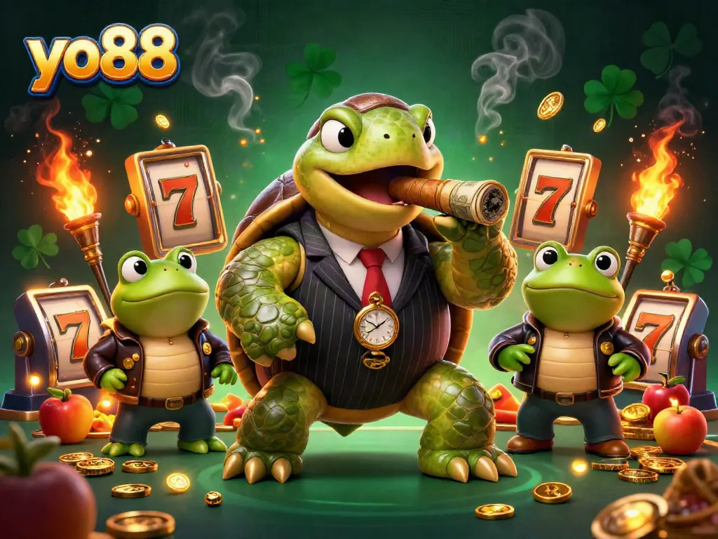 Experience exhilarating gameplay at yo88 with a delightful casino scene featuring vibrant slot elements.