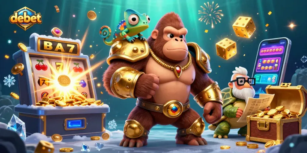 Experience the excitement at debet casino with colorful 3D characters and vibrant gaming elements.