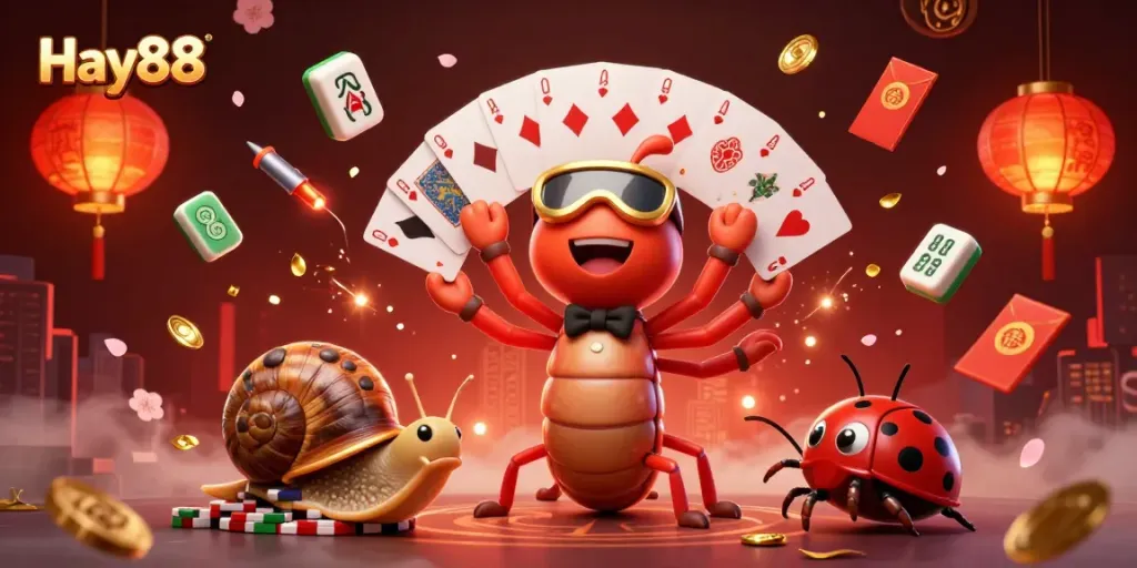 Experience the excitement at Hay88 with a vibrant 3D casino scene featuring dynamic characters and immersive elements.