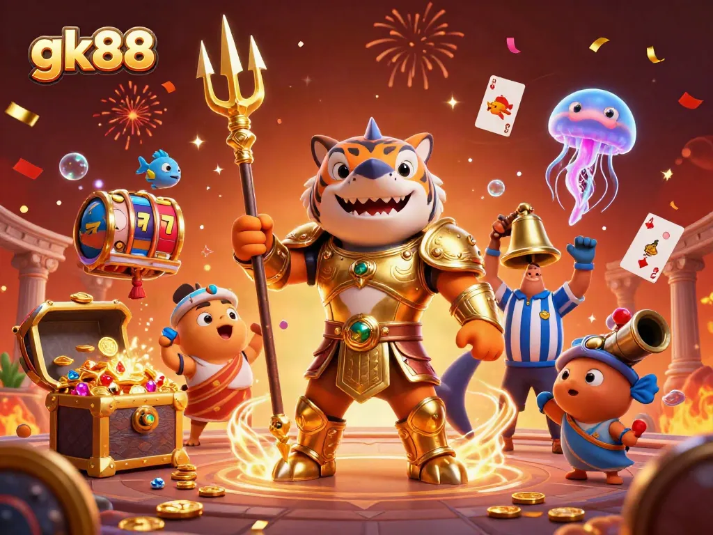 Experience thrilling underwater casino adventure at gk88 featuring a fierce shark and exciting games.