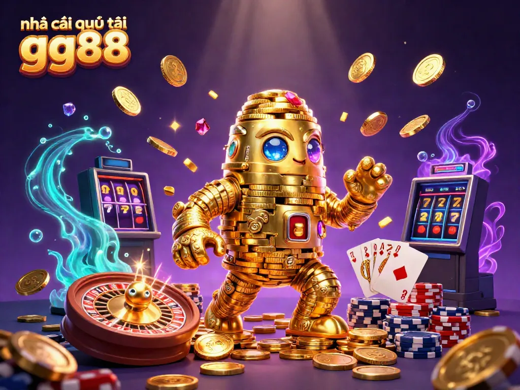 Experience thrilling action with nhà cái quốc tế gg88 and a golden golem amidst cascading riches.