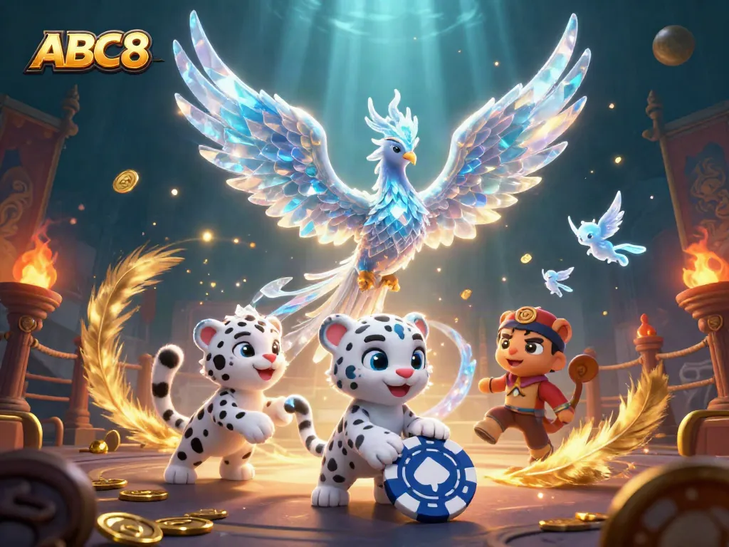 Experience dynamic gameplay at ABC8 with cartoon characters and vibrant casino elements lighting up the scene.