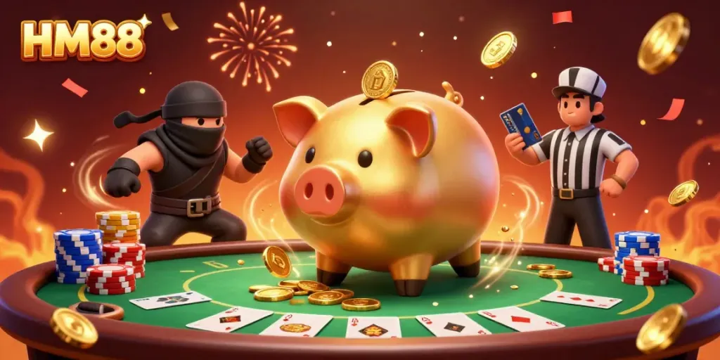 Play exciting games at HM88 with vibrant 3D characters and dynamic poker elements.